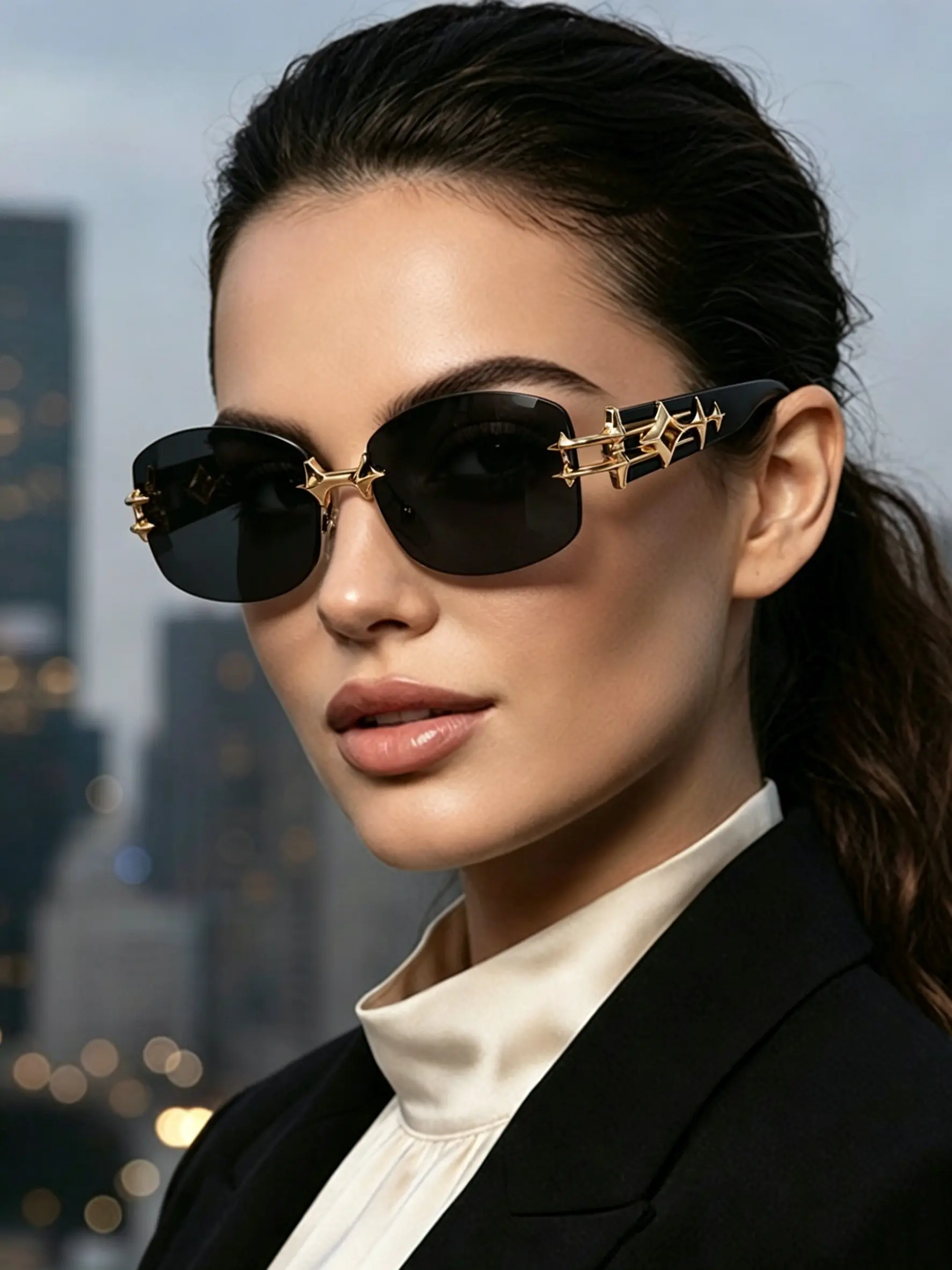 Vintage Oval Narrow Frame Sunglasses for Women and Men, Hexagonal Golden Metal Sunglasses with UV Protection, Anti UV Glasses