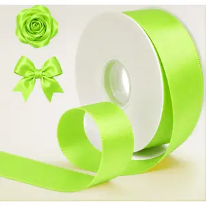 50 Yards Lime Green Satin Ribbon 1-1/2 Inch Double Face Ribbon for Gift Wrapping Bouquets Crafts Wedding Decoration