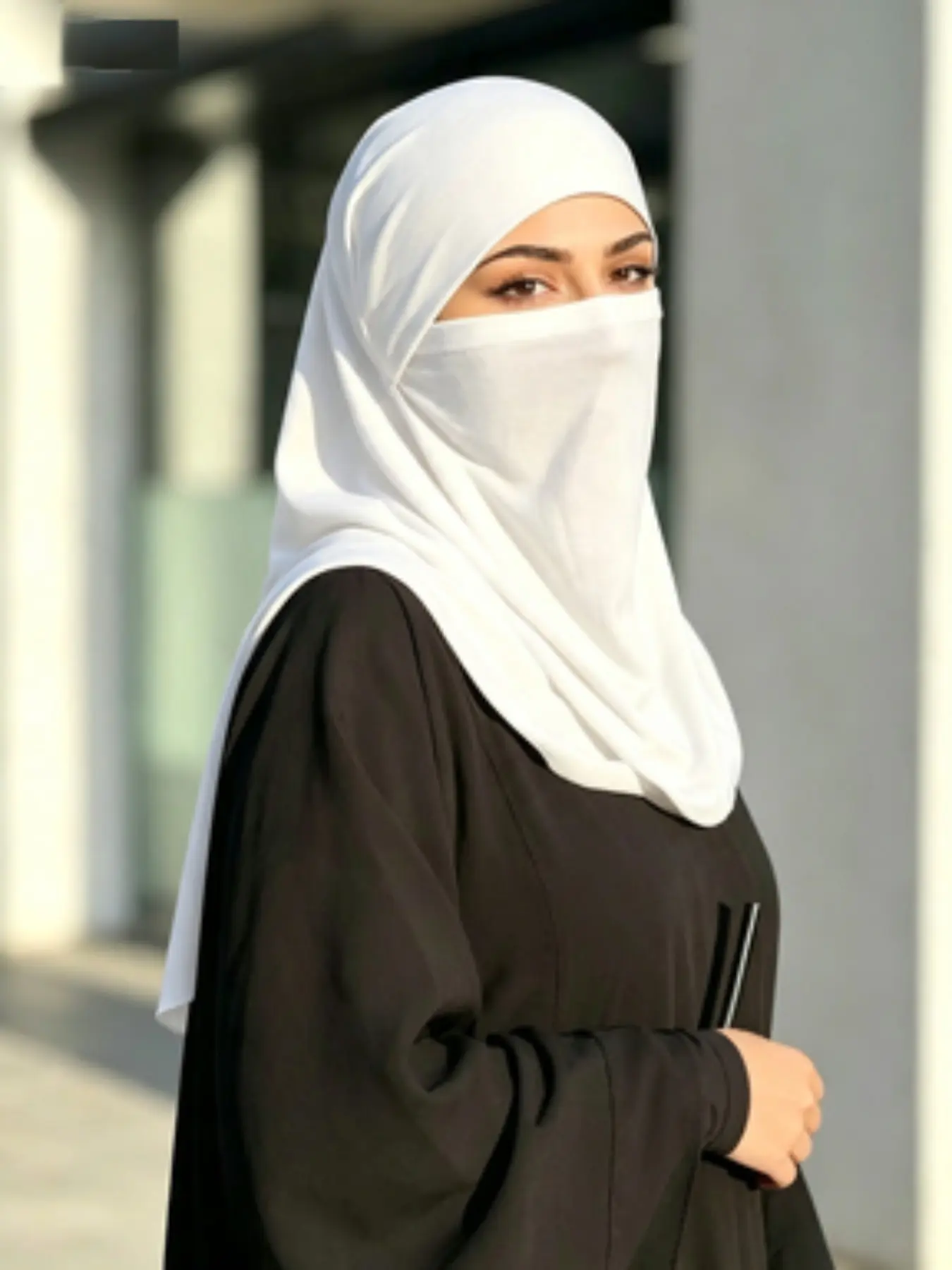 Women's Plain Silk Cotton Face Cover Hat, Multifunctional Base Hat for Daily Outing, Photography, Travel, All Seasons Abaya Accessory