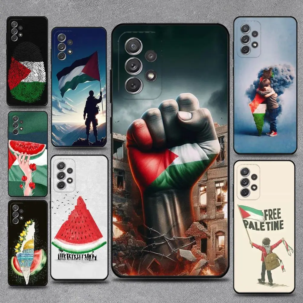 Palestine Flag Phone Case Cultural Heritage Inspired Design Protective Black Cover Designed for iPhone 11-17 Pro Max/Plus & Samsung Galaxy S23-S25