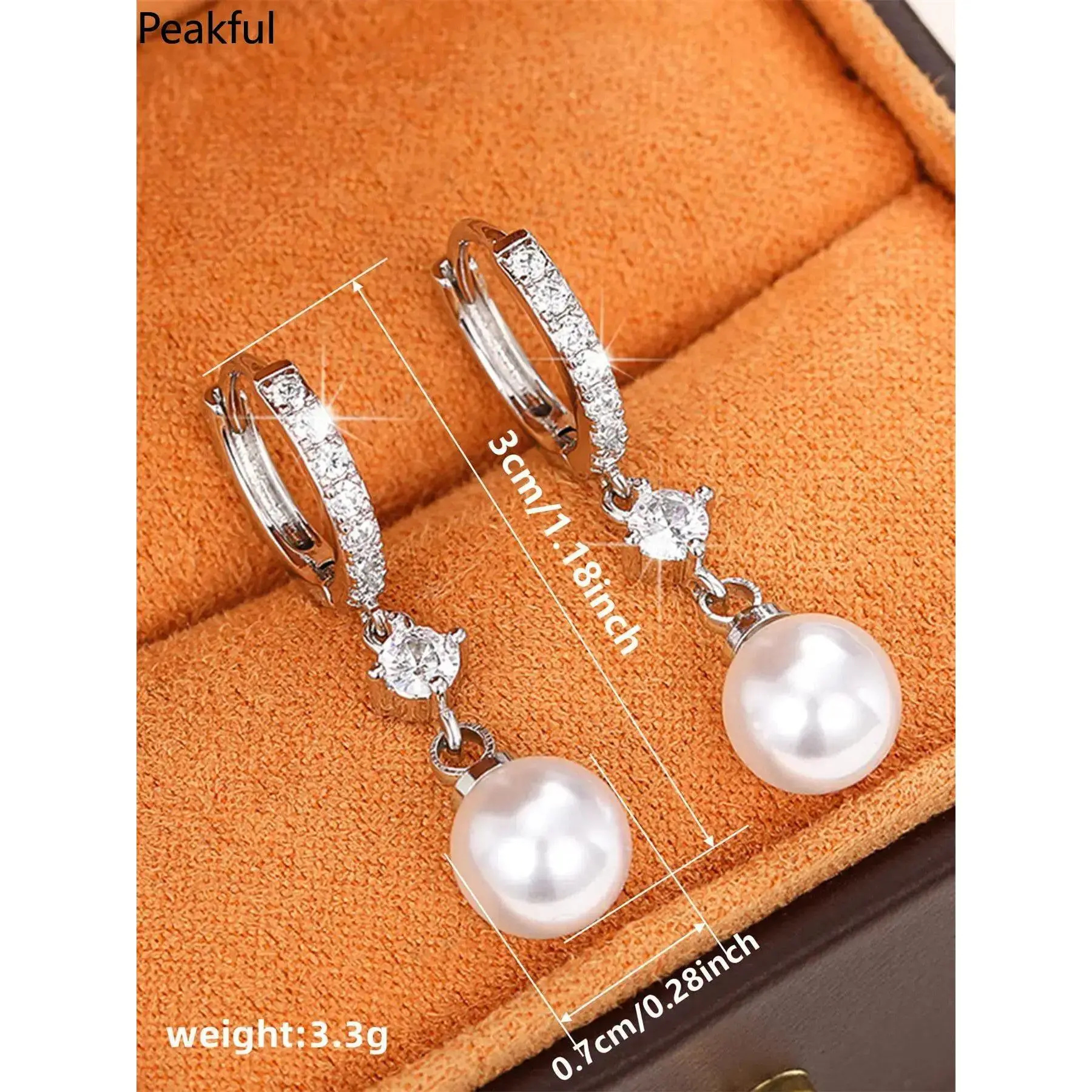 Dangle earrings | Hot selling faux pearl rhinestone decorated drop earrings | Hard-to-find elegant all-match jewelry for girls and women | Eye-catching layered design and durable structure,  great for birthday gifts, daily wear and holiday styling