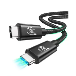 80Gbps USB4 Cable for Thunderbolt 5 5FT High Speed USB C to USB C Cable, 120Gbps Bandwidth 240W Fast Charge, Supports Dual 8K Data Transfer for Mac mini iPhone 17 MacBook Pro PSSD