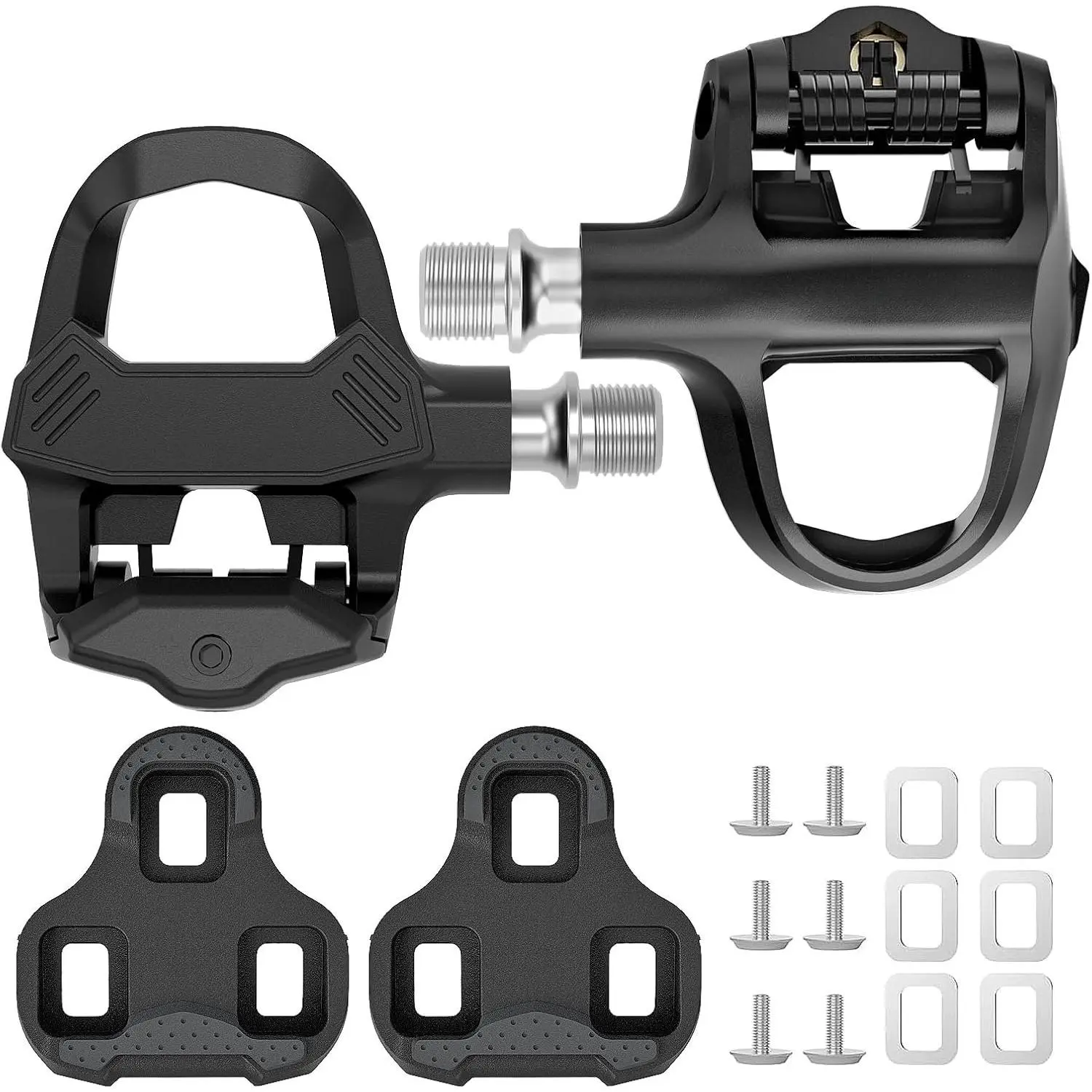 Road  Pedals,Lightweight Road Cycling Pedals Cleats Set Clipless Pedals Compatible with Look KEO System