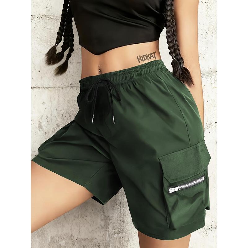 Women's Plain Nylon-Polyester Sports Shorts, Normal Type, Lightweight Breathable Quick Dry Summer Bottoms, Cold Wash Machine Washable, Suitable for Gym-Hike