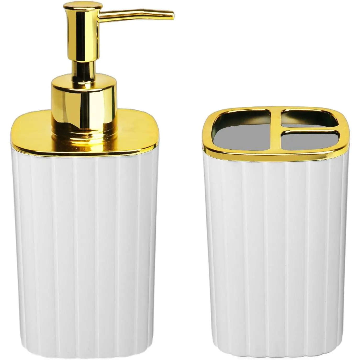 2Pack Bathroom Accessories Set, White Bathroom Set. Bathroom  Holder Set, Includes Dispenser and  Holder. Bohemian Bathroom Accessories