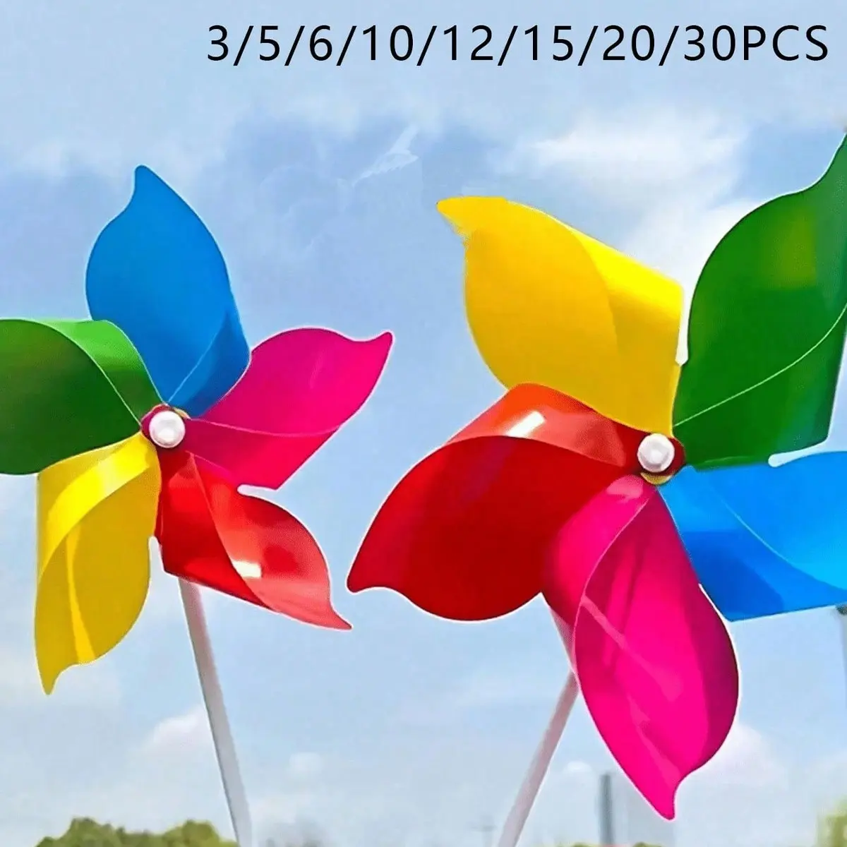 Colorful Windmill Set, DIY Windmill Kit, Plastic Material, Garden Decoration, Ideal for Outdoor Parties, Courtyards, Farms, Parks