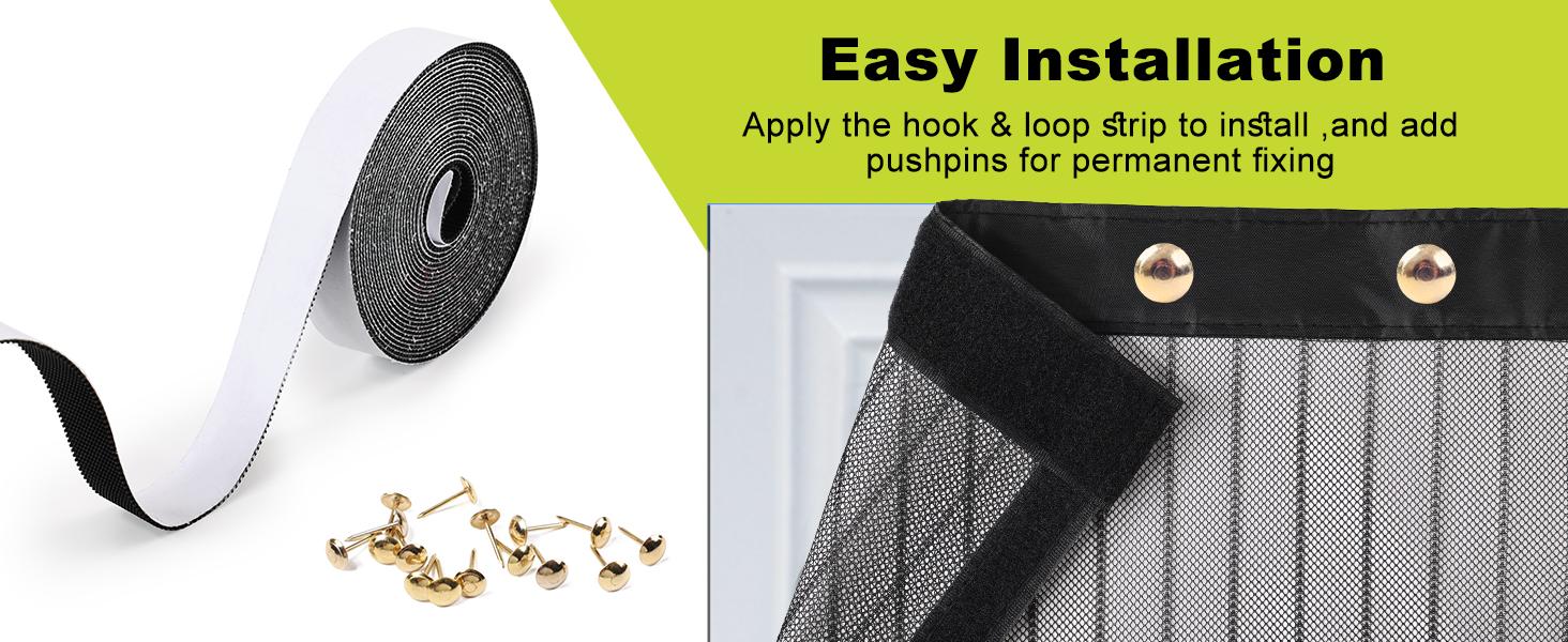 Magnetic Screen Door for 48 x 83 Inch French Door, Screen Itself Size: 50" x 84", Glass Sliding Door Heavy Duty Screen Door Mesh Curtain Keeps Bugs Out for Patio, Sliding Or Large Door