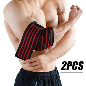 2pcs Elbow Support Compression Sleeves, Elbow Pads, Braces for Weightlifting and Strength Training, Durable Sports Bandages, Elbow Wraps for Weightlifting