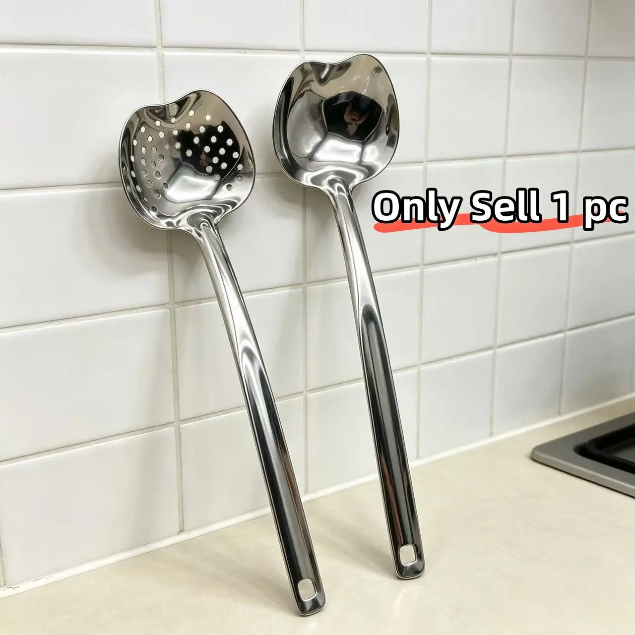 1 Piece Stainless Steel Soup Spoon Strainer, Extended Insulated Handle, Hangable, Ideal for Hot Pot and Noodle Cooking, Cooking Spoons, Kitchen Cooking Accessories