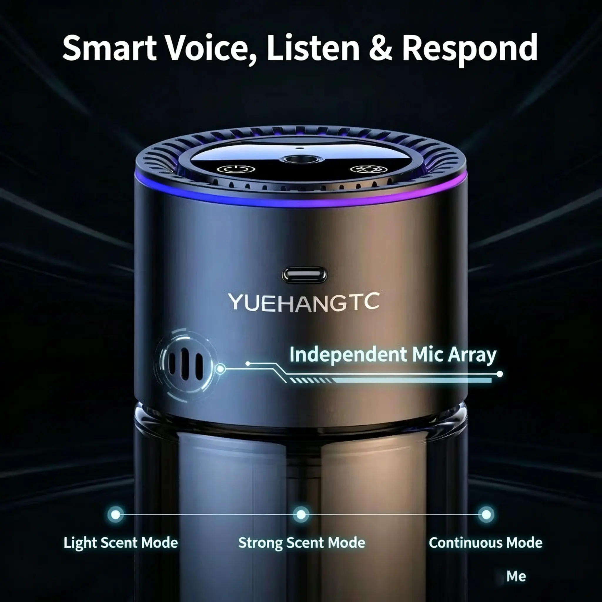 Ai Smart Voice Car Air Freshener, Automatic Scent Dispenser, UV Resistant, Intelligent Voice Control, Position Detection