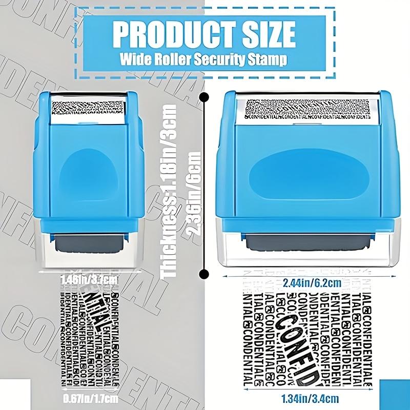 Identity Privacy Roller Stamp - Includes 3 Refill Ink Cartridges - Wide-Coverage Security Seal for Confidentiality, Address Obfuscation, and Privacy Protection