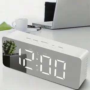 LED Alarm Clock, USB Plug-in/Battery Powered Digital LED Display Electronic Alarm Clock, Desktop Clock for Home Office Dormitory Decor
