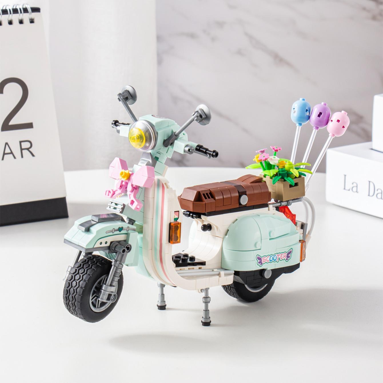 Miniature Motorcycle/Wedding Car Model STEM Building Blocks, 1  Set Mini Particle Blocks Building Toy, Creative Assembly Toy Gift, Wedding Car Model
