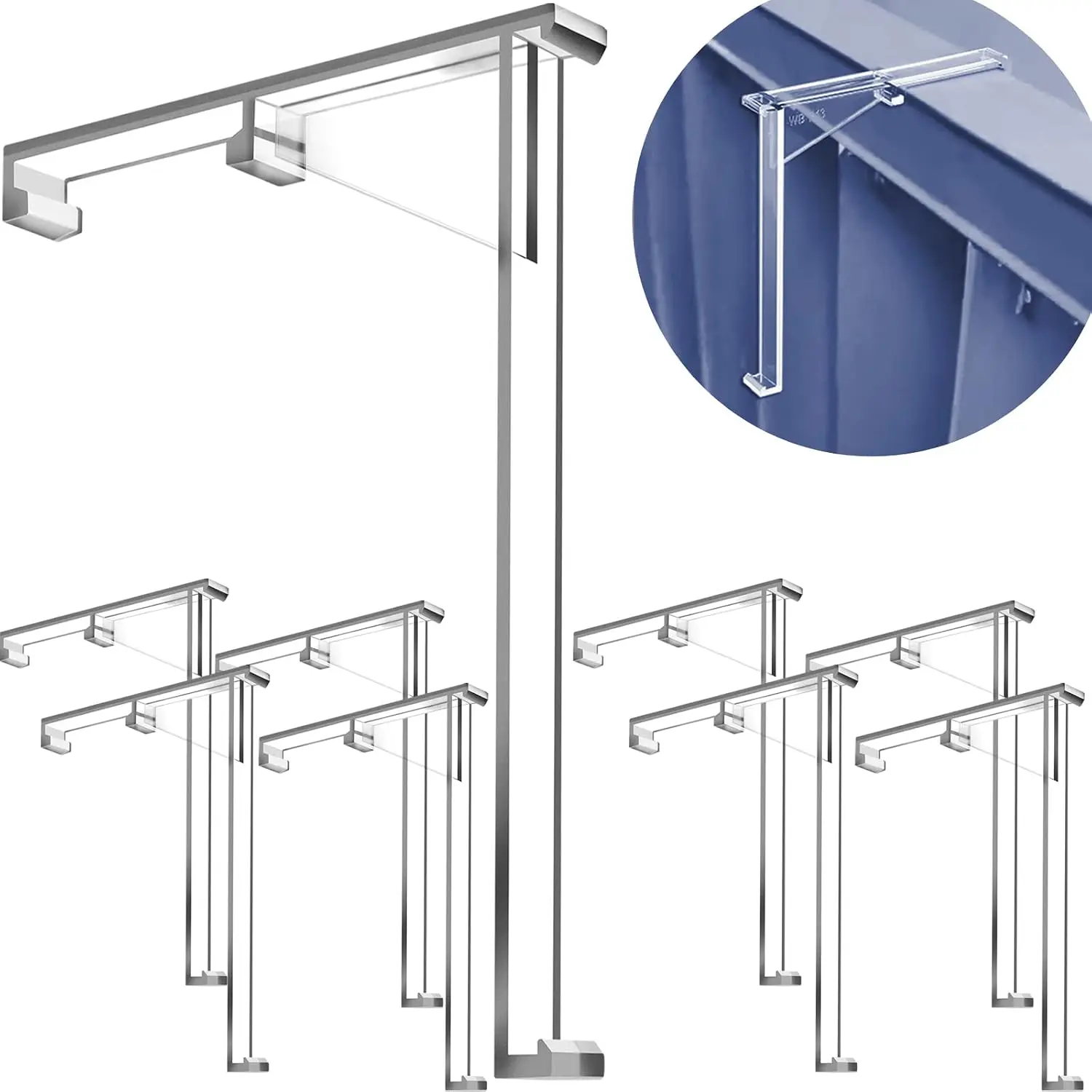 3.5 Inch Vertical Blind Valance Clip, Clear Plastic Valance Clip, Vertical Blind  Installation Bracket, Vertical Blinds  Part(8PCS)