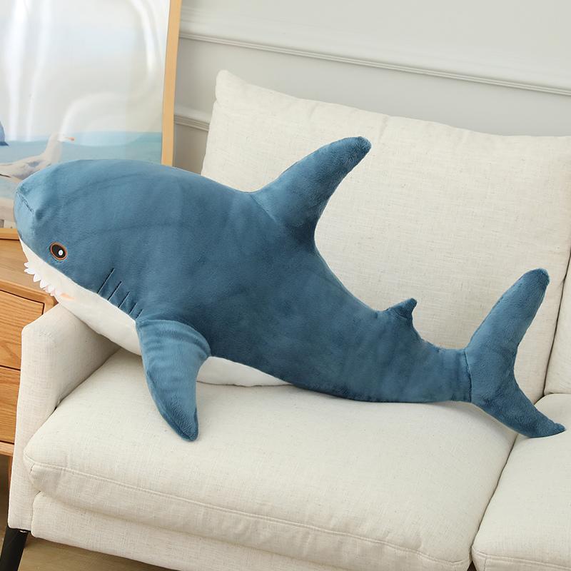 30-120CM Gaint Shark Whale Plush Pillow Gray Blue Pink Shark Stuffed Doll Warm Hug Pillow Cushion Toys Sofa Home Decoration