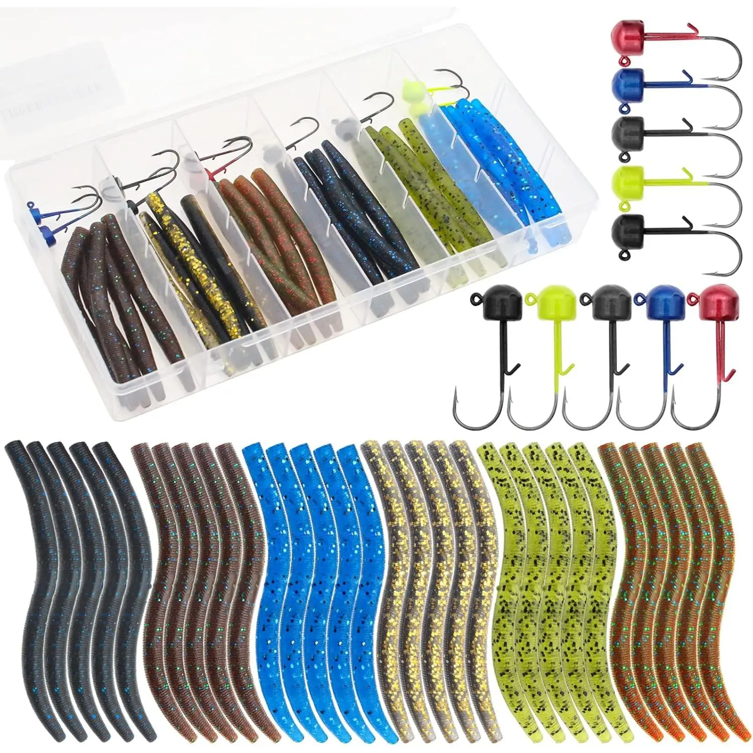 Senko Worms 40/133Pcs Fishing Soft Plastic  Bass Fishing Lures | Crawfish Lure Soft Plastic Worms Fishing Lure Wacky   Rigged