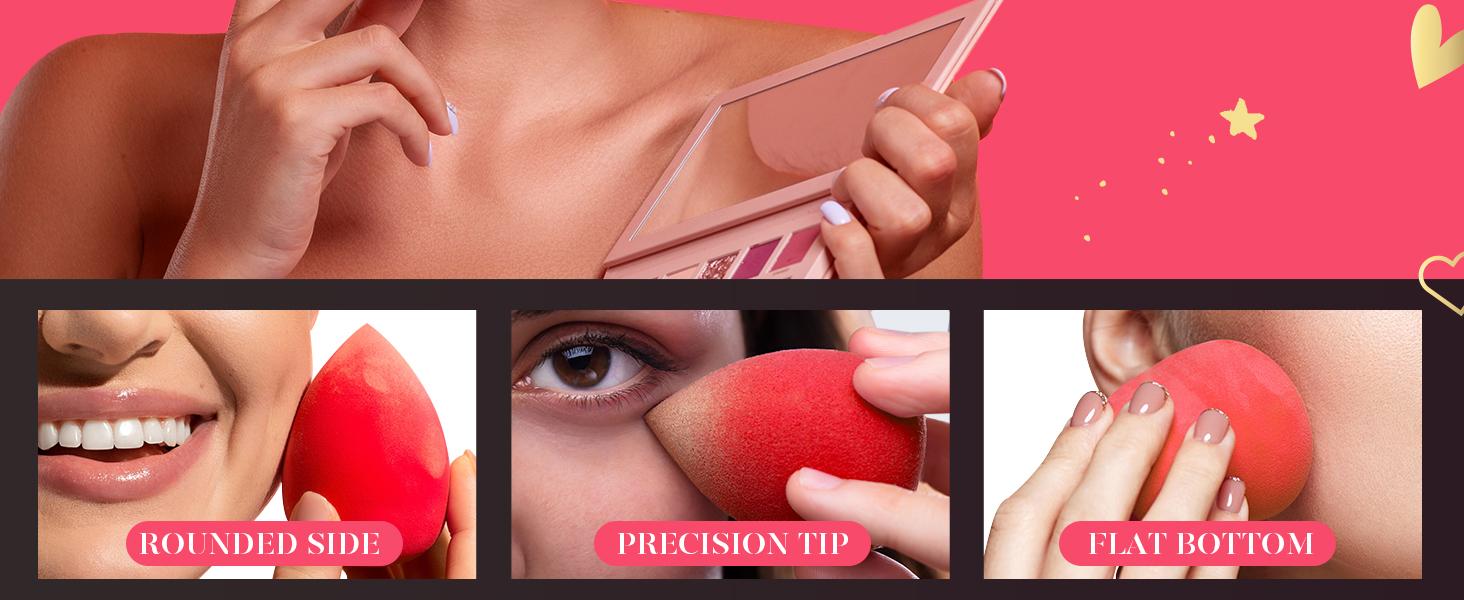 Makeup Sponge Set 5 Pack Micro Porous Low Absorption Soft Latex Free Foundation Beauty Sponges & Blenders for Powder Cream