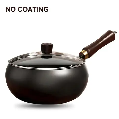 Uncoated Thick Iron Pot, Japanese Iron Pan, Uncoated Cast Iron Pot, Hand-Forged Naturally Non-Stick Pan, Pure Iron Frying Pan, Cookware, Heavy Duty Pan, Frying Pans Nonstick