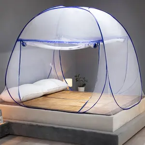 Portable Pop Up Mosquito Net for Bed Camping Travel, Double Entry Fits King Queen Size Bed, Folded 12 Inch, Size 71"x79"x59"