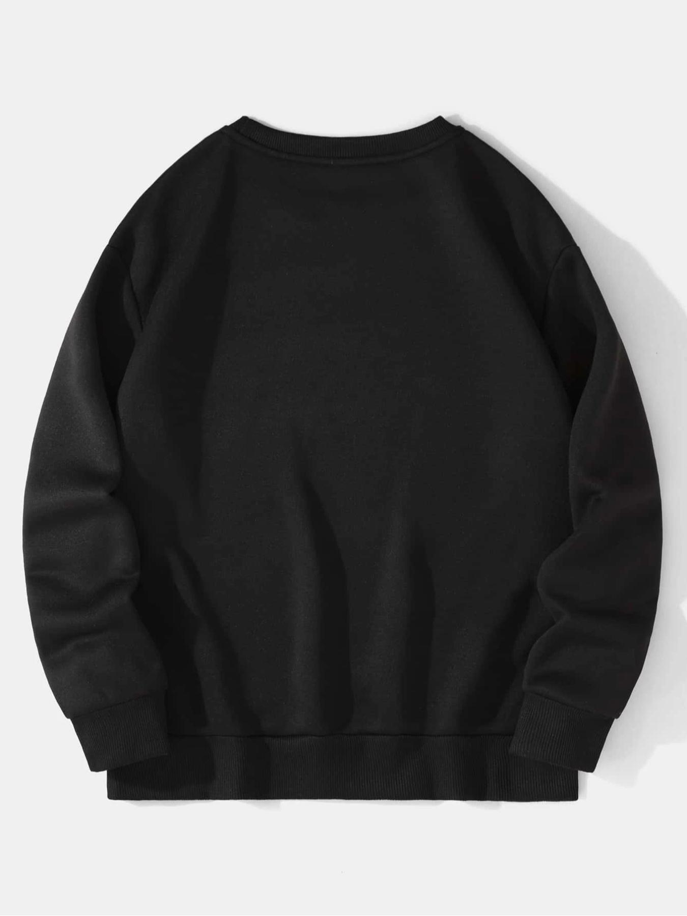 Tommy Pattern Print Long Sleeve Casual Loose Fit Pullover Sweater for Women, Fall & Winter Round Neck Fitted Style