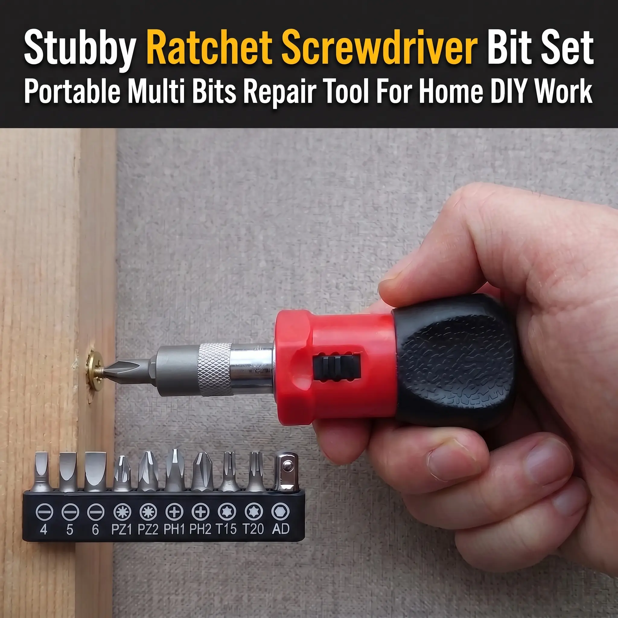 Mini Multifunctional Ratchet Set with Drill Bits, Multipurpose Switchable Screwdriver, Durable Household Mixed Manual Tool Kit, Hand Tools, 2 Counts Options-YY0