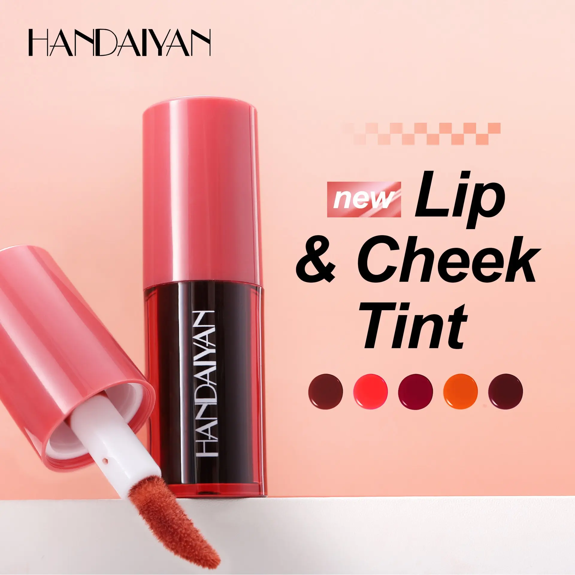 1pc HANDAIYAN juicy jelly tinted lip oil, fresh dewy translucent style, lightweight hydrating texture, softly lifts natural lip color, delivers sheer glossy lip finish, suitable for office commute, casual stroll and daily lip makeup