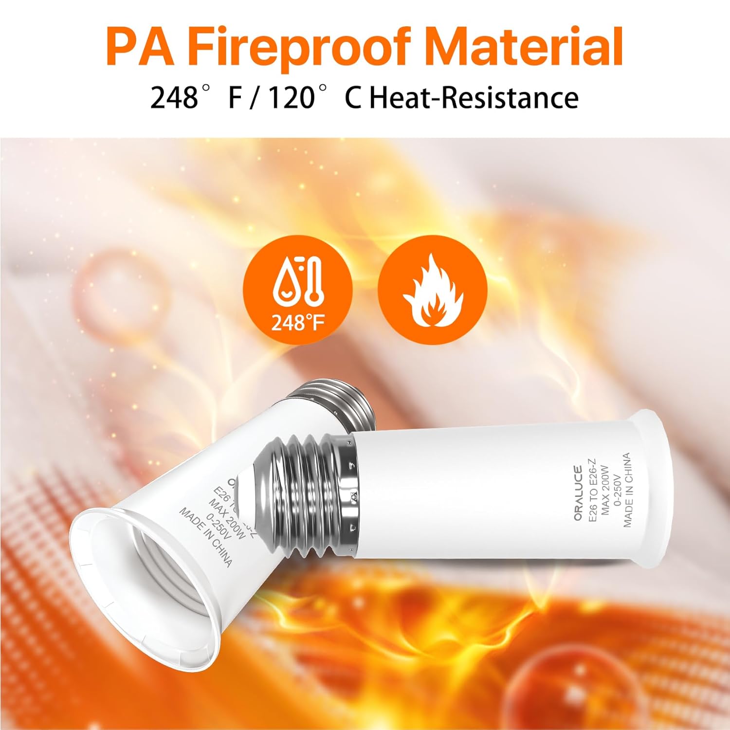 E26 to E26 Bulb Light Socket Extender Adapter Standard Medium Base Max 200W 0-250V 6.2 CM / 2.55 Inch Extension, 2 Pack E26 to E26 Bulb Light Socket Extender Adapter Standard Medium Base Max 200W 0-250V 6.2 CM / 2.55 Inch Extension, 2 Pack