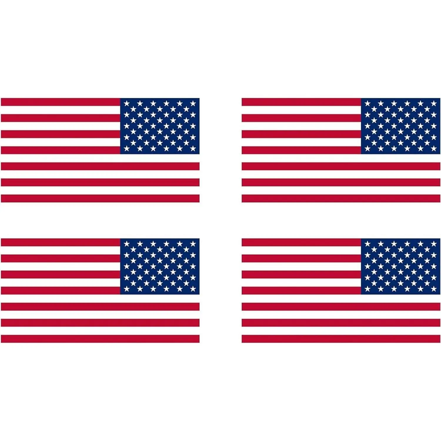 4 Pack USA American Flag Decal Bumper Sticker 5" x 3"Gift