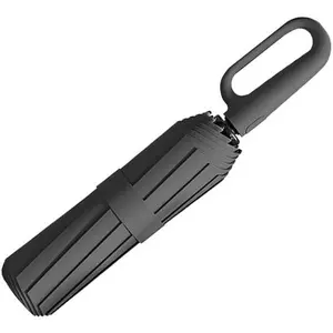 Ring Reverse Umbrella, 10 Ribs Windproof Folding Travel Parasol with Strip