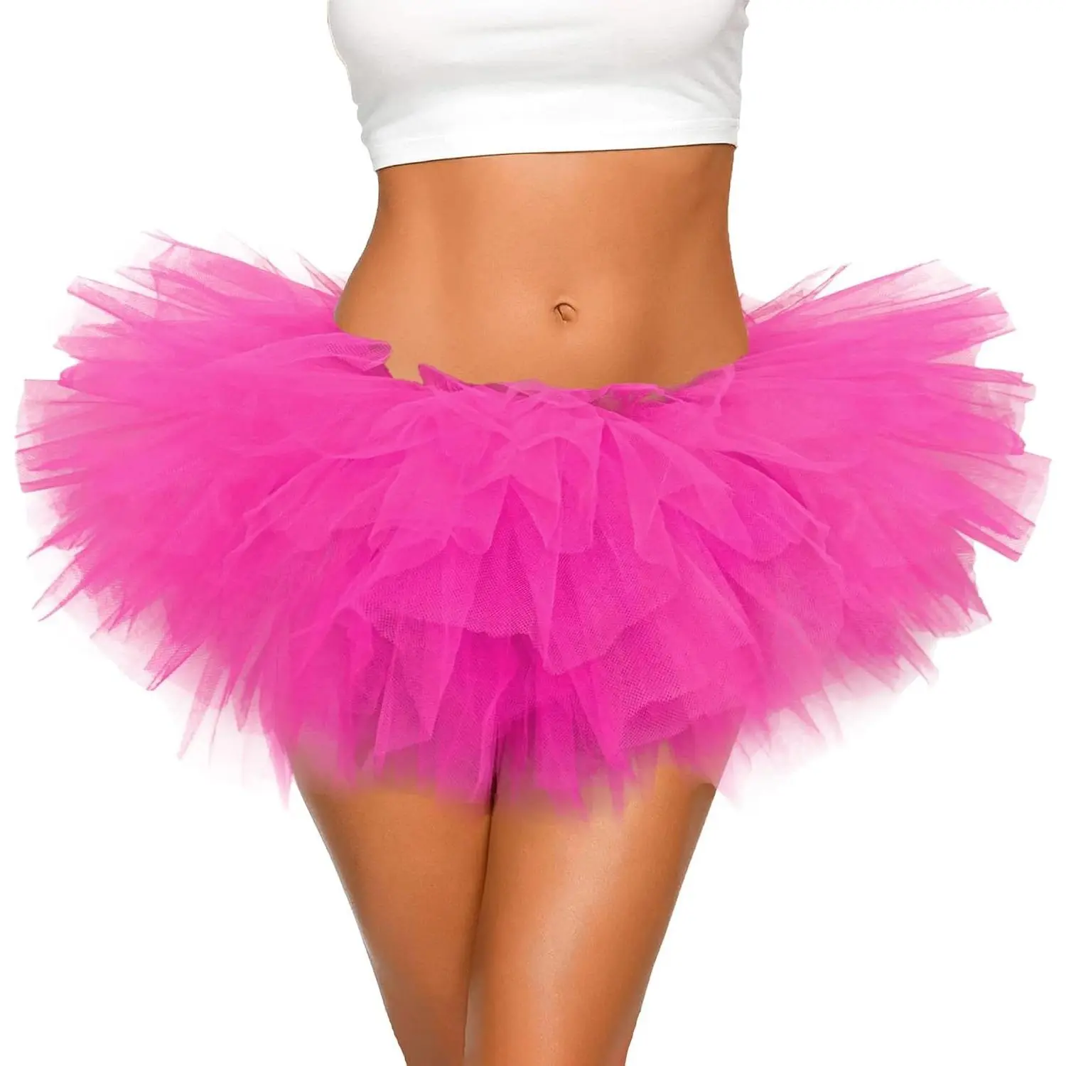 Tutu for Women Adults - 5-Layer Tulle Skirts 80s Outfit for Women - Puffy Adult Tutus - Halloween Costumes Skirt