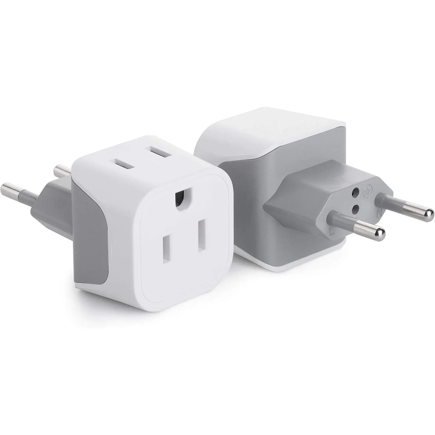 - European Travel Plug Adapter, 2 Pack, Compact  to  Plug Converter, Outlet Adapter for  to EU, , Spain, , France,   Ports for Phones, Laptops & Electronics