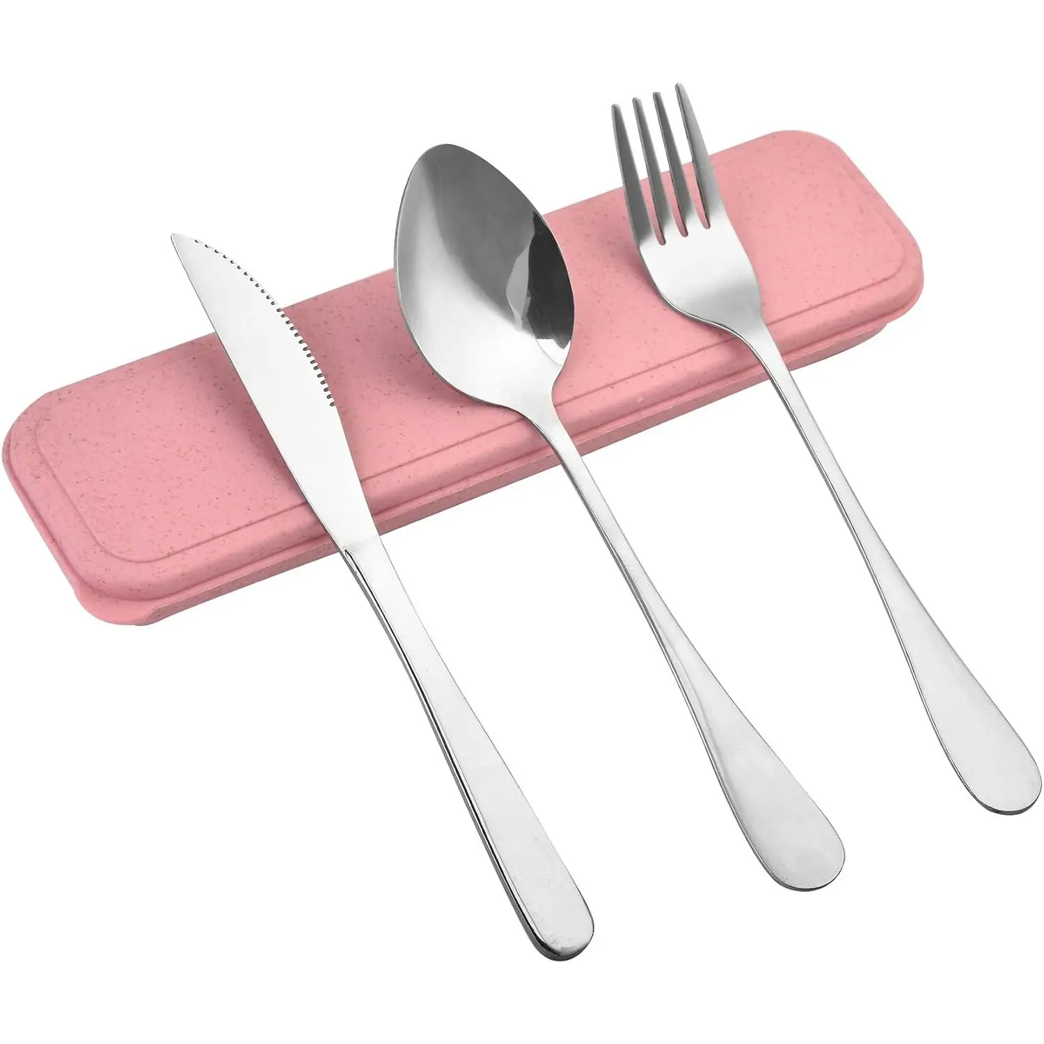 Travel Silverware Set with Case - Portable  Utensils - Spoon, , Fork Lunch Box Cutlery