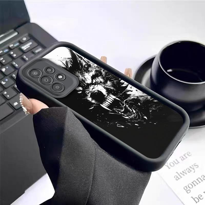 Graffiti Wolf Head Personalized Phone Case for Samsung Galaxy S26 S25 S24 S23 S22 S21 Fe Plus Ultra A13 A14 A15 A16 A17 A33 A34 A35 A36 A52 A53 A54 Note20, Shockproof And Durable, Stylish Design, TPU Protective Cover.