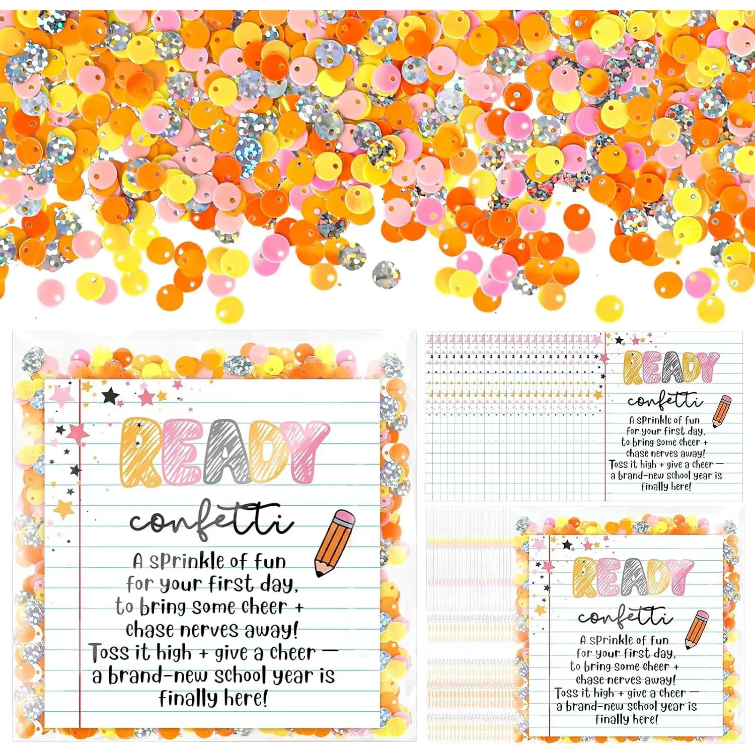Back to School Ready Confetti First Day of School Table Confetti Kit Classroom Table Scatter Welcome Decor Classroom Celebration Decoration Appreciation Gifts