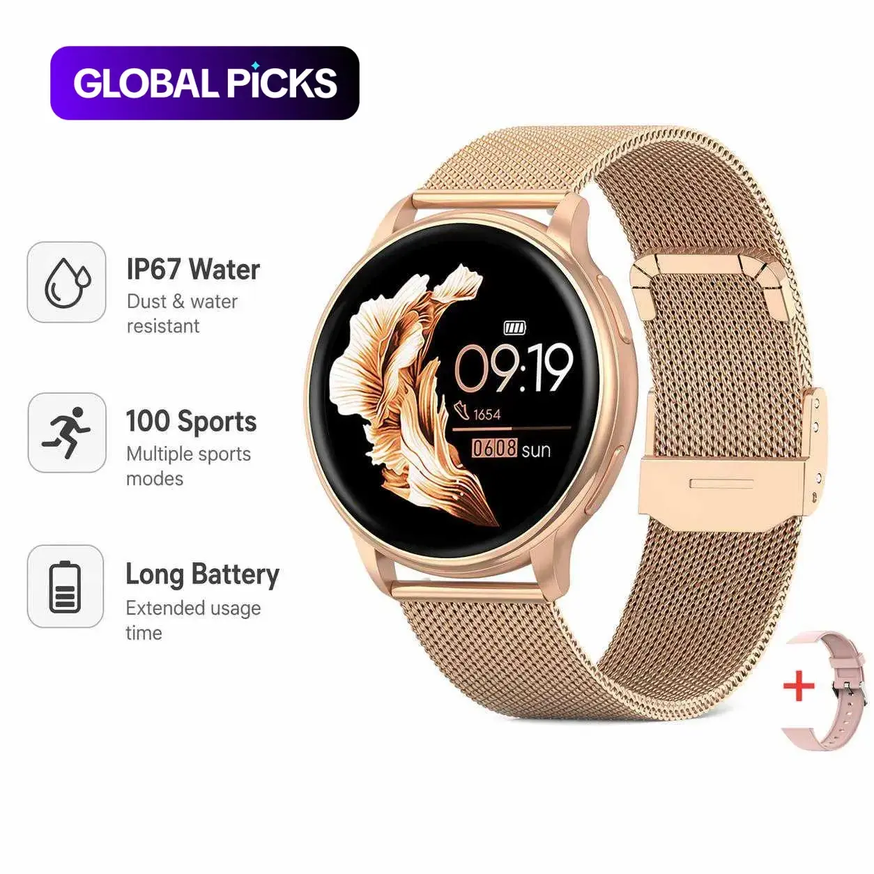 MEVADEN 1.32-Inch Touch Screen Smartwatch with Replacement Band, Bluetooth Calling, Sports & Fitness Tracker, Compatible with iOS and Android Phones Sports Tracking Smartwatch #GLOBAL PICKS
