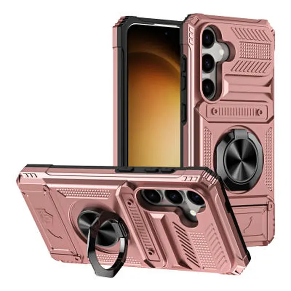 Phone Cases for Samsung Galaxy S25/S24/S23FE/Ultra/Plus/A56/A55/A36/A35/A26/A17/A16/A15/A14 5G with Hidden Card Holder [Store 2 Cards] Magnetic Rotated Ring Kickstand Heavy Duty Dual Layer Shockproof Protective Cover, Accessories, Protection