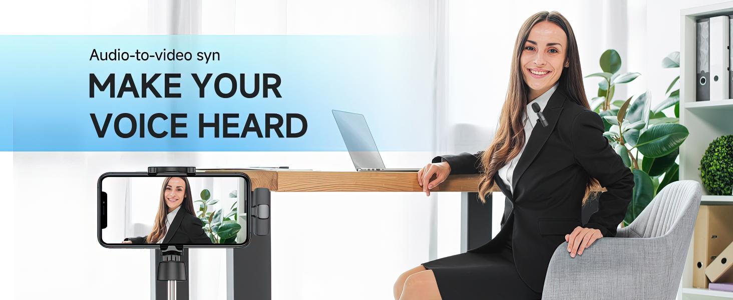 Professional Wireless Lavalier Microphone for iPhone 15(Above) and Android USB-C Device, Cordless Omnidirectional Clip Mic, Plug-Play Microphone for Interview Video Podcast Vlog YouTube wireless  microphone  iphone Pack phono lapel mini