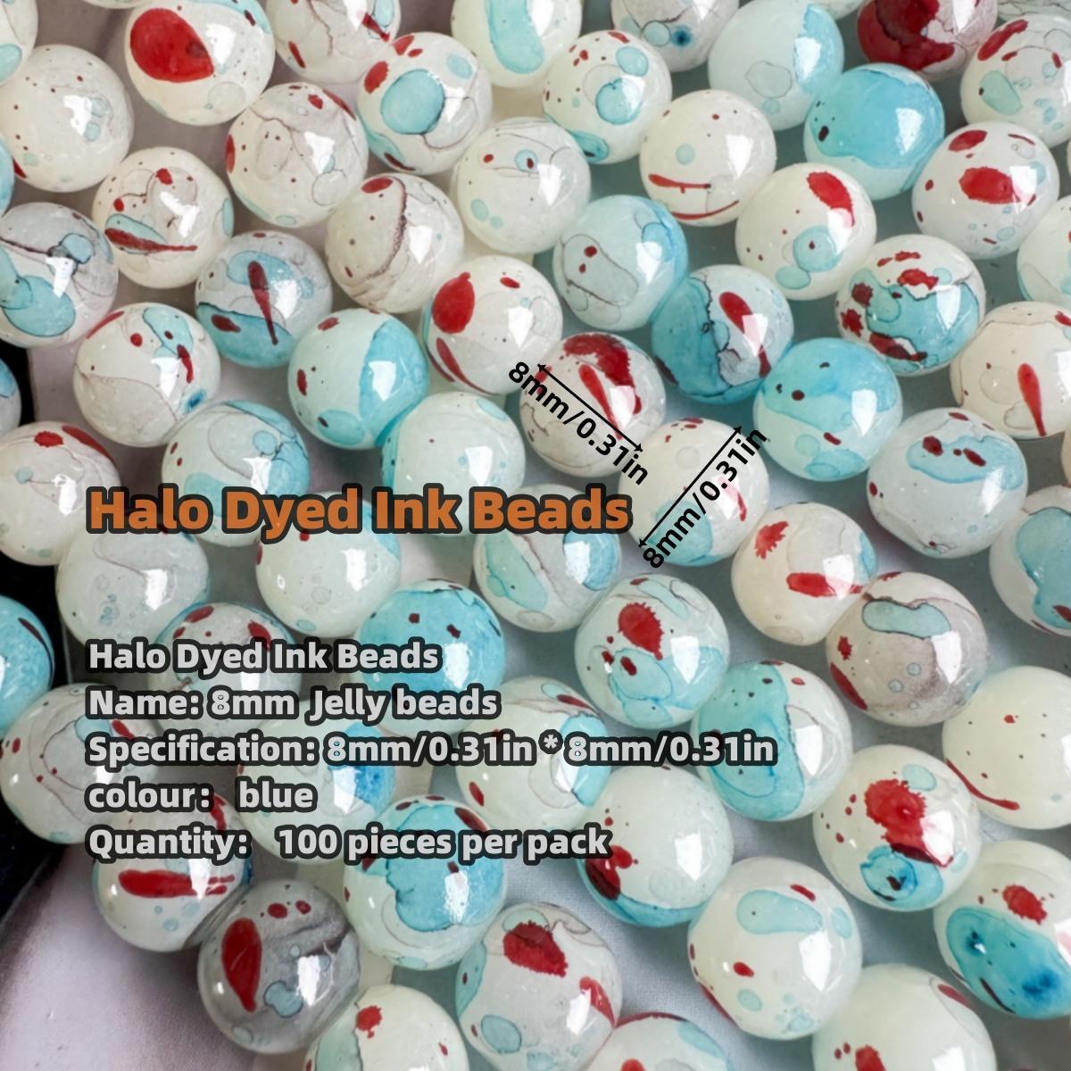 Halo Dyed Ink Premium Glass Beads for DIY Jewelry Making, 100/200pcs DIY Jewelry Accessories for Bracelet, Necklace, Earrings, Jewelry Making Supplies