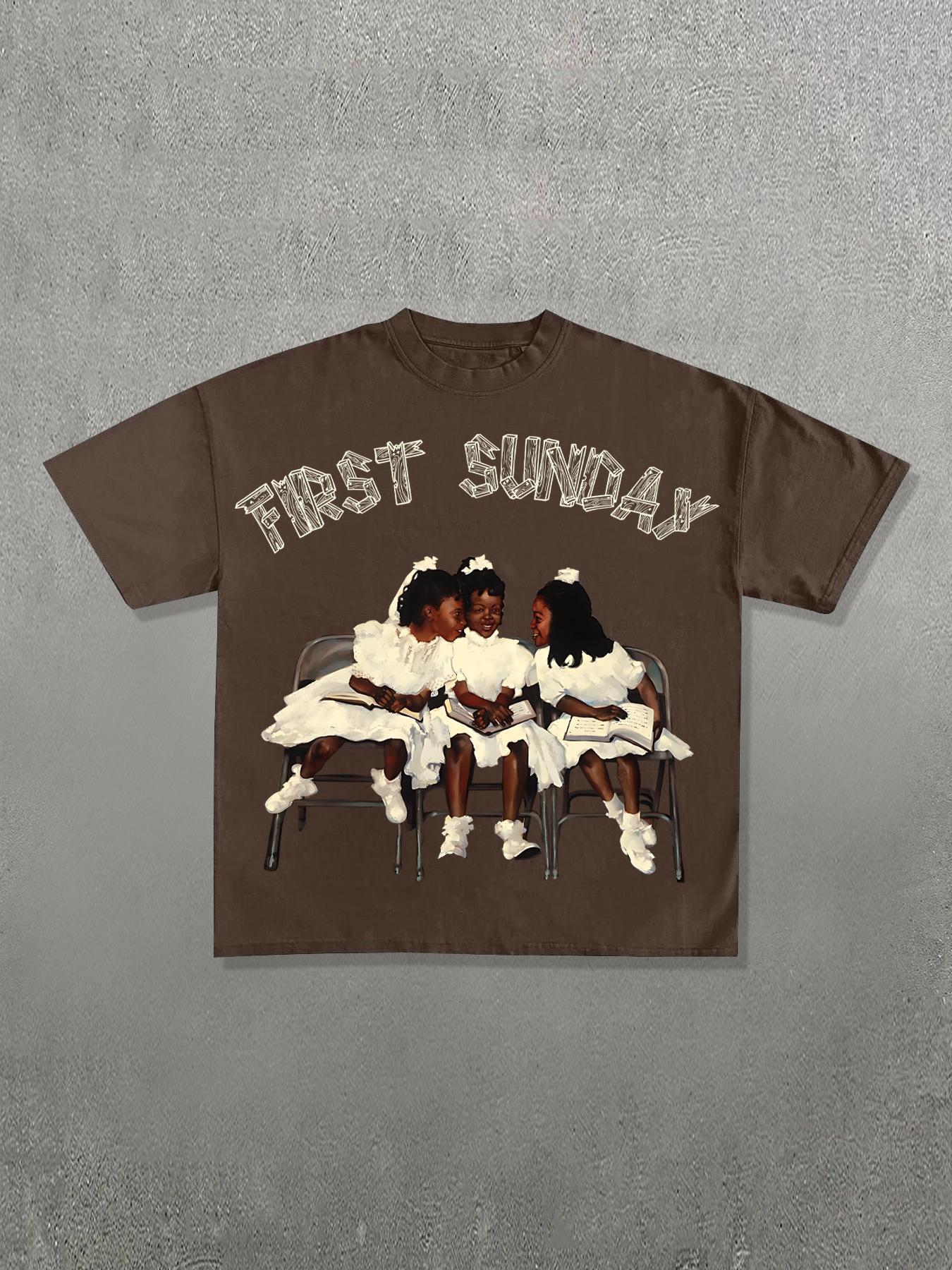 Men's Regular Fit Girl & Letter Print Round Neck Tee, Casual Short Sleeve Crew Neck T-shirt for Summer, Men's Top for Daily Wear, Casual Style Tee