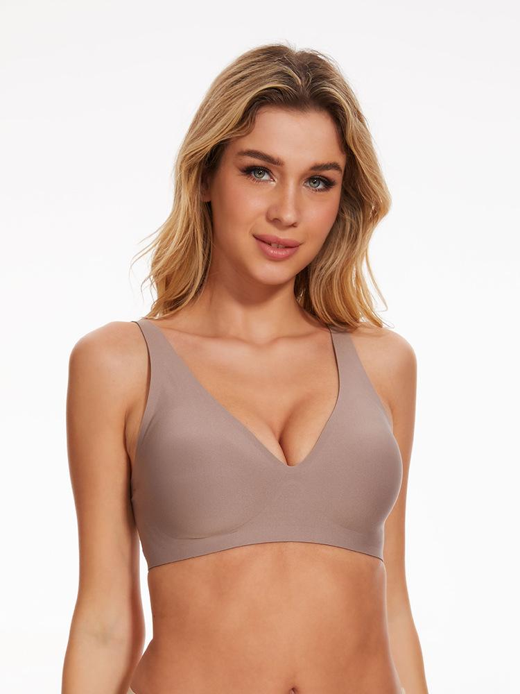 Women's top, seamless steel-edge comfortable full-cup style, suitable for daily wear, smooth appearance, with support and comfort.