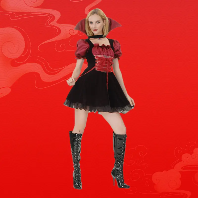 Halloween Adult Witch Vampire Zombie Outfit Sexy Ghost Bride Cosplay Long Dress For Themed Parties