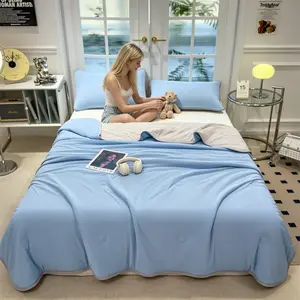 YHFYHF Queen Size Cool Ice Silk Summer Blanket, Soft Breathable Lightweight Cooling Bedding, Multiple Colors and Sizes