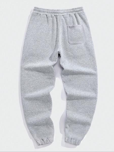 Men's Casual Fleece Drawstring Pants, Comfortable Warmth for Daily Wear, Sports & Outdoor Activities, Men's Jogger Sweatpants, Drawstring Waist Sweatpants