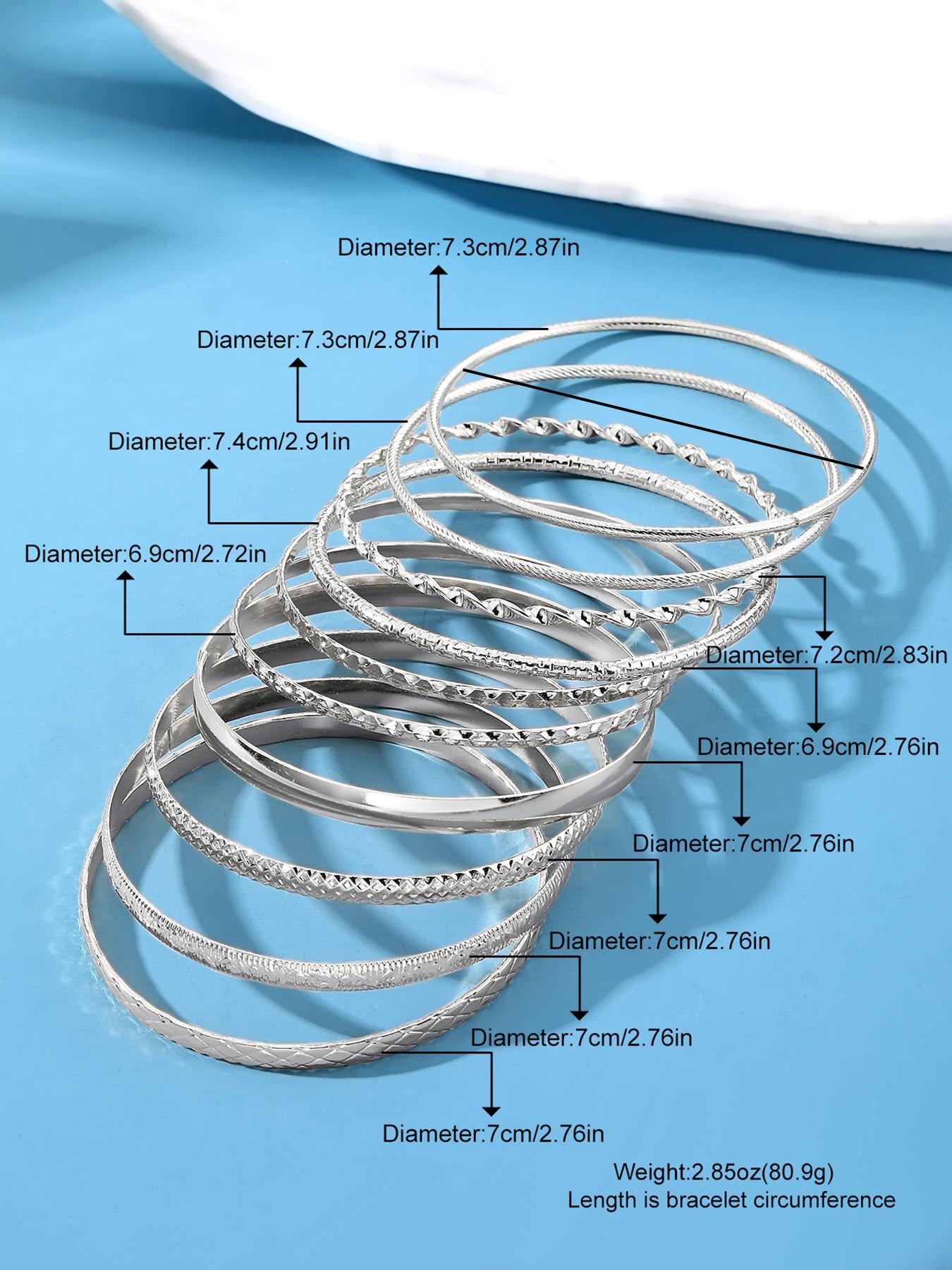 Fashionable Casual Plain Alloy Bangle, Vintage Bracelet for Women, Pretty Bracelet, Elegant Jewelry for Party, Daily Decor, Trendy All-match & Exquisite Jewelry for Gift, Stackable Bracelets, Cable Bangle Set, Stacking Bracelet