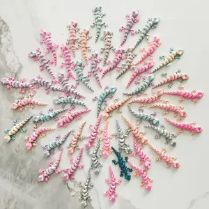 20 Pieces of 3D Printed Colorful Geckos, 9 cm Length, Made of PLA Material, Perfect for Christmas and Easter Decoration