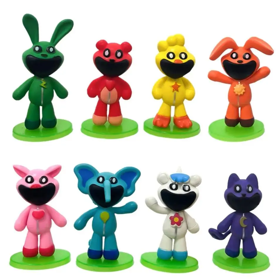 8Pcs Anime S-m-iling Catnap & Dogday Figure PVC Model Doll Toys for Kids Cartoon Game Figures Desktop Decoration Birthday Gifts