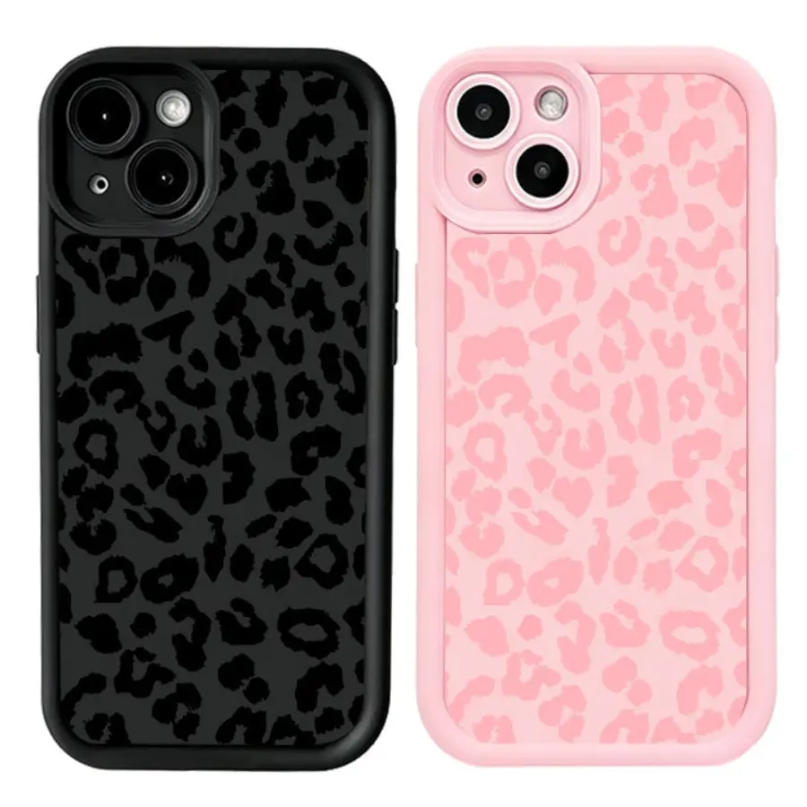 2-Pack Cute Phone Case for iPhone 17/16/15/14/13/12/11 Pro, Plus, Pro Max, mini, X, XS, XSMAX, Air, 16e, 17e Series, Leopard Cheetah Print Pattern, Animal Print - Gaozhu Aesthetic Cover Shockproof Soft Slim TPU Full Cam,Halloween,Horror,Character,Silicone