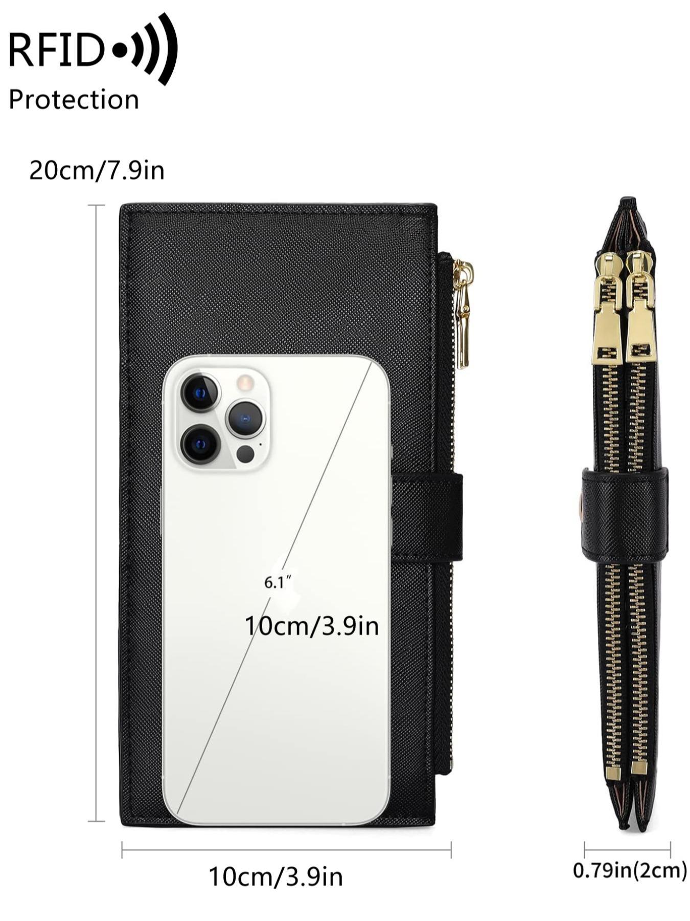 Women's Elegant Long Wallet, Casual Versatile Zipper Rfid Blocking Bifold Wallet, Multi Card Slot Wallet for Daily Use, Zipper Wallet Design