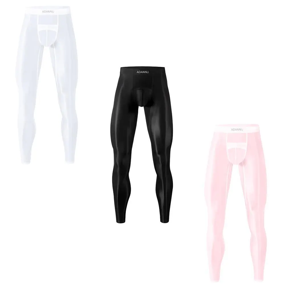 Men's Fitness Pants Ultra-thin Ice Silk Plastic Sports Barbie Pants High Elasticity Seamless Quick Drying Tight Pants Underwear