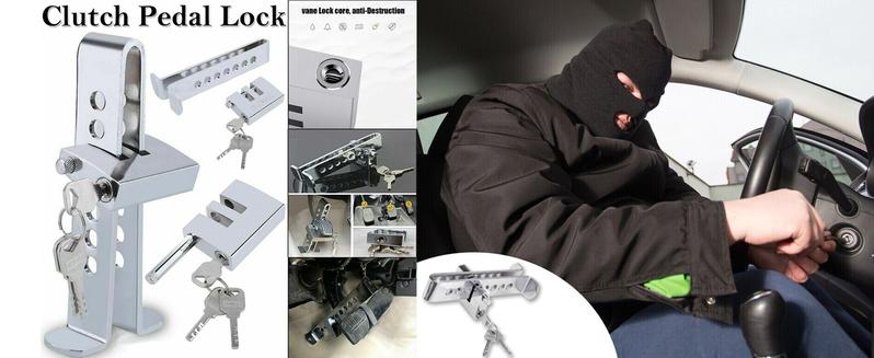Car Anti-theft Lock, Stainless Steel Brake Clutch Pedal Lock for Steering Wheel, Universal Car Security Lock, Car Hardware Accessories Car Anti-theft Lock, Stainless Steel Brake Clutch Pedal Lock for Steering Wheel, Universal Car Security Lock, Car Hardware Accessories